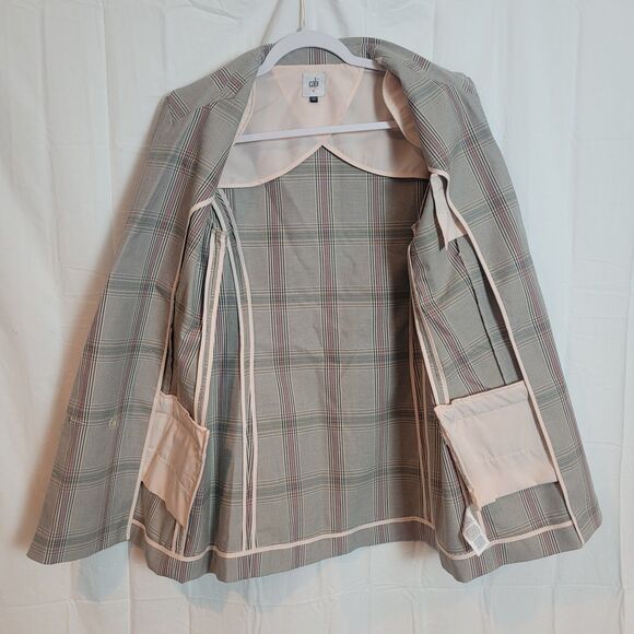 Cabi Sleuth Blazer Women's Size 8 Gray Plaid Relaxed Fit Preppy Office Career - Picture 3 of 14